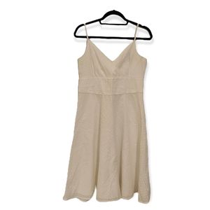 New York & Company White Spaghetti Strap A-line Dress Size 10 EUC